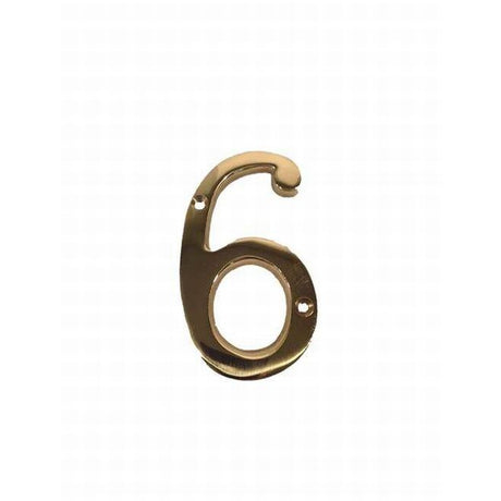 Don-Jo BN46605 #6 bright brass address number