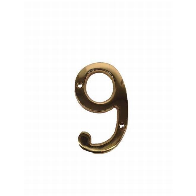 Don-Jo BN49605 #9 bright brass address number