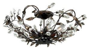 Vaxcel C0023 17-3/4" Jardin Architectural Bronze with Gold Accents Steel Semi-Flush Mount