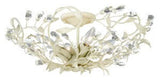 Vaxcel C0024 C0023 17-3/4" Jardin Architectural Bronze with Gold Accents Steel Semi-Flush Mount French Cream