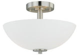 Vaxcel C0072 13" Glendale Steel Semi-Flush Mount Satin Nickel