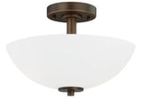 Vaxcel C0073 C0072 13" Glendale Steel Semi-Flush Mount Sienna Bronze