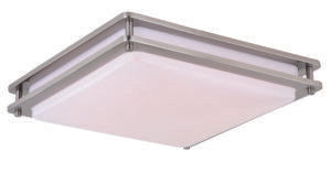 Vaxcel C0150 16" Horizon Plastic LED Flush Mount Satin Nickel