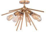 Vaxcel C0162 C0161 24" Estelle Steel Semi-Flush Mount Natural Brass