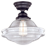 Vaxcel C0177 C0176 12" Huntley Steel Semi-Flush Mount Oil Rubbed Bronze