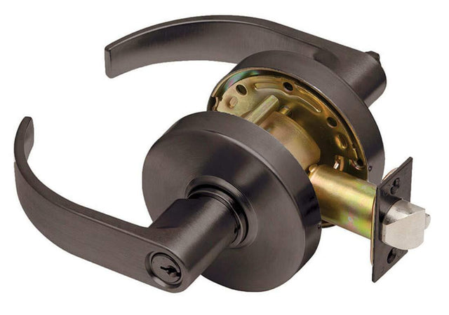 Dexter Commercial C1000CLRMC613KDC Classroom clutching classroom keyed entry keyed entry door lever in polished brass, additi