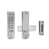Lockey C120SN C Series mechanical pushbutton locksets in polished brass, additional view