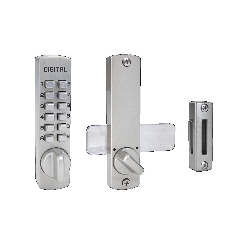 Lockey C120SN satin nickel mechanical pushbutton locksets