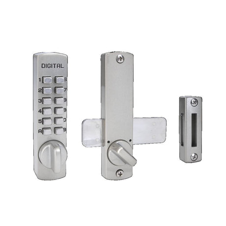 Lockey C120SN satin nickel mechanical pushbutton locksets