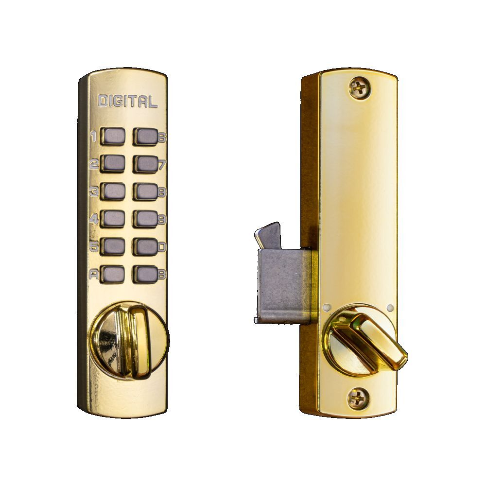 Lockey C150BB bright brass mechanical pushbutton locksets