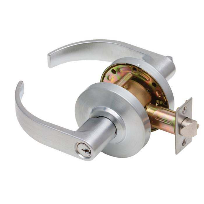 Dexter Commercial C2000CLENTRC626KDC satin chrome clutching keyed entry door lever