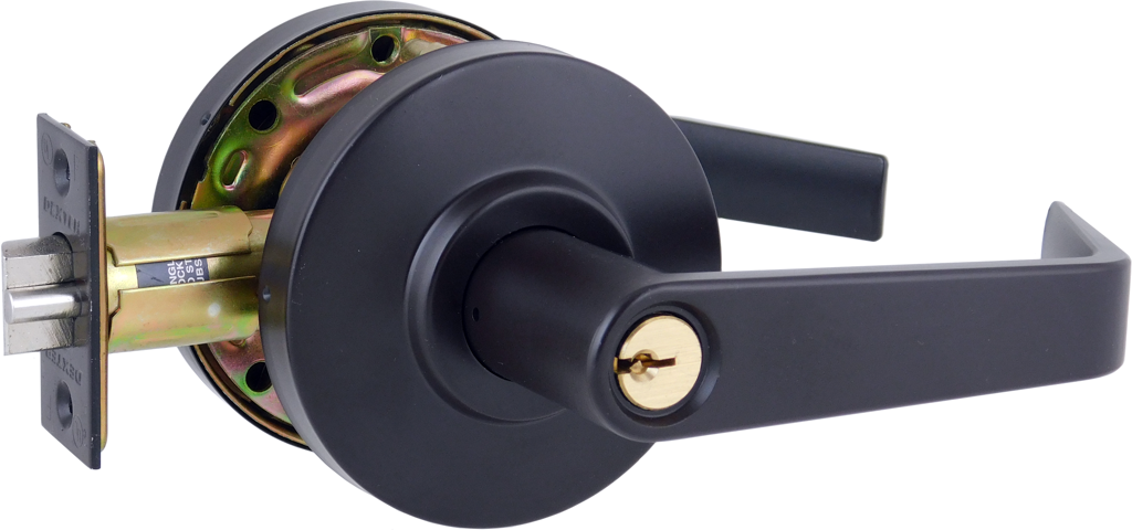 Dexter Commercial C2000CLENTRR613KDC Entry clutching keyed entry keyed entry door lever in polished brass, additional view