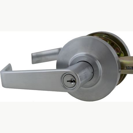 Dexter Commercial C2000CLENTRR626KDC satin chrome clutching keyed entry door lever