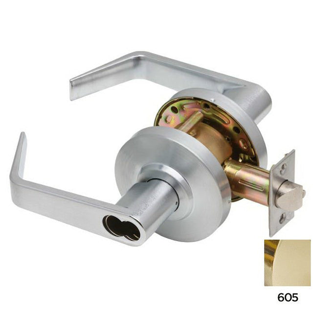 Dexter Commercial C2000CLRMR605SFIC bright brass clutching classroom door lever