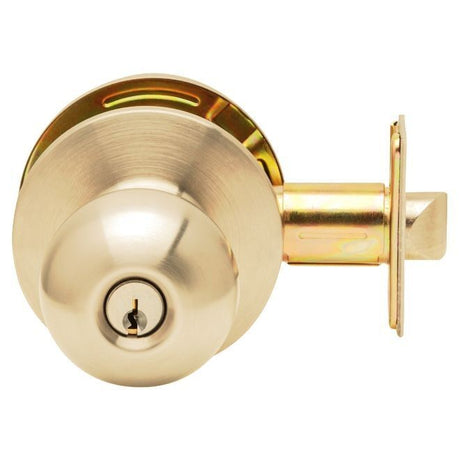 Dexter Commercial C2000ENTRB605KDC bright brass clutching keyed entry door lever