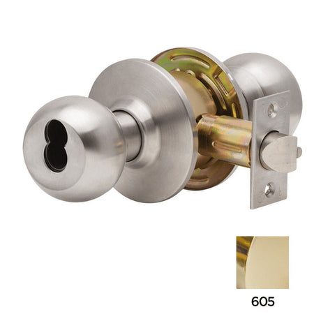 Dexter Commercial C2000ENTRB630SFIC Entry clutching keyed entry keyed entry door lever in polished brass, additional view