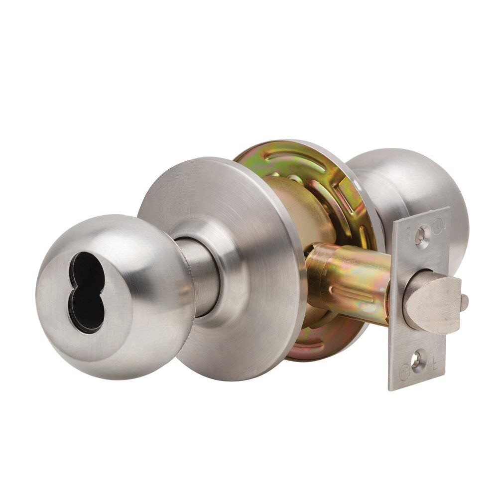 Dexter Commercial C2000ENTRB630SFIC satin stainless steel clutching keyed entry door lever