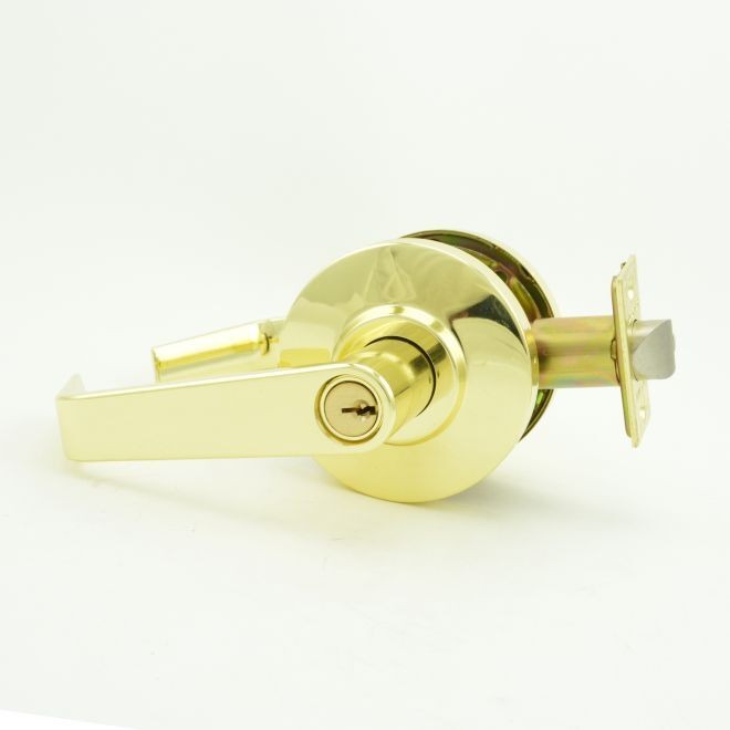 Dexter Commercial C2000ENTRR605KDC bright brass clutching keyed entry door lever