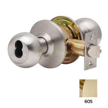 Dexter Commercial C2000STRMB605SFIC bright brass clutching storeroom door lever