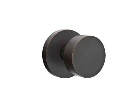 Emtek Knob 2-3/8" Backset Passage with Disk Rose with CF Mechanism for 1-3/8" to 1-3/4" Door - Reversible in Oil Rubbed Bronze