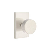 Emtek Knob 2-3/8" Backset Passage with Modern Rectangular Rose with CF Mechanism for 1-3/8" to 1-3/4" Door - Reversible in Satin Nickel