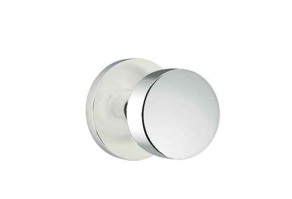 Emtek Knob 2-3/8" Backset Privacy with Disk Rose with CF Mechanism for 1-3/8" to 1-3/4" Door - Reversible in Polished Chrome