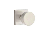 Emtek Knob 2-3/8" Backset Privacy with Square Rose with CF Mechanism for 1-3/8" to 1-3/4" Door - Reversible in Satin Nickel