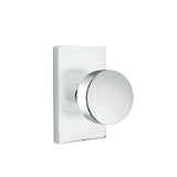 Emtek Knob 2-3/8" Backset Privacy with Modern Rectangular Rose with CF Mechanism for 1-3/8" to 1-3/4" Door - Reversible in Polished Chrome