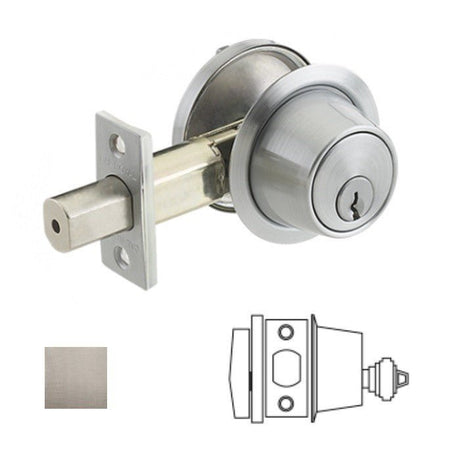 Cal-Royal CB160SC-15 single cylinder deadbolt in satin nickel, additional view