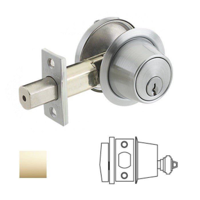 Cal-Royal CB160SC-3 bright polished brass single cylinder deadbolt