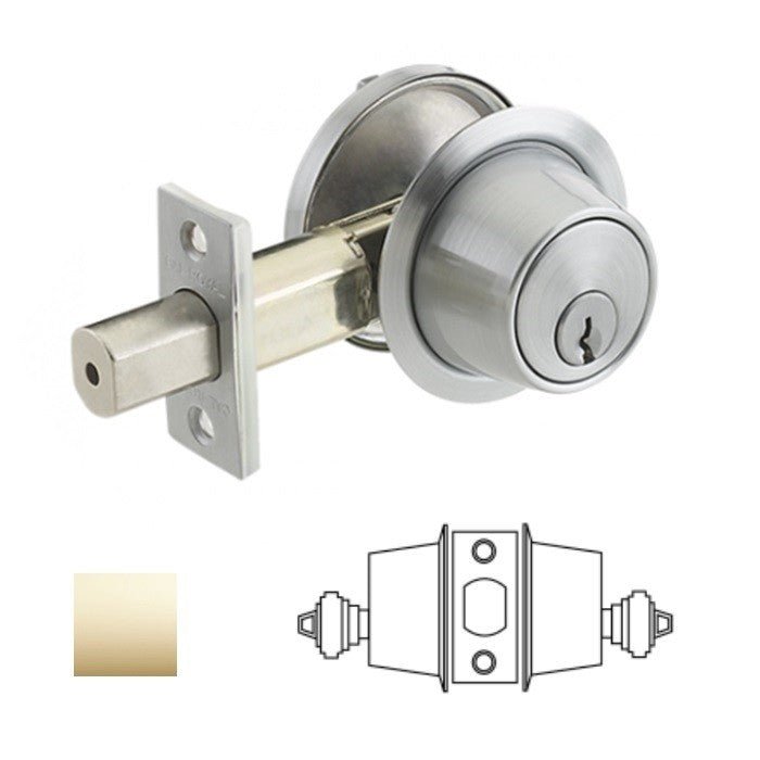 Cal-Royal CB162SC-3 bright polished brass double cylinder deadbolt