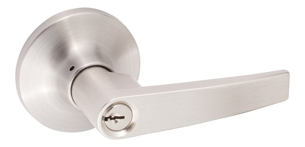 Sure-Loc Hardware CD107 15 Cedar keyed entry keyed entry door lever in satin nickel, additional view