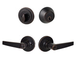 Sure-Loc CD107/DB201 11P vintage bronze keyed entry door lever with deadbolt