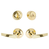 Sure-Loc Hardware CD107/DB201 3 keyed entry keyed entry door lever with deadbolt in polished brass, additional view