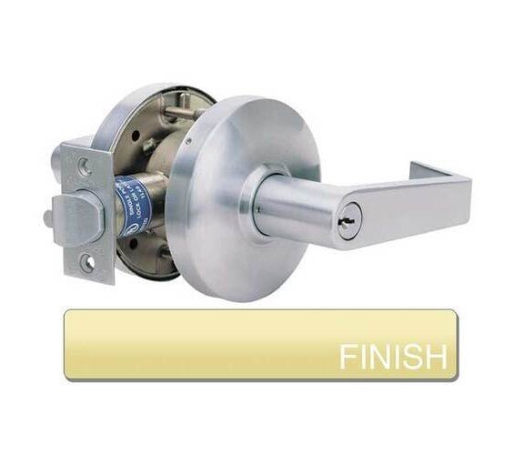 Cal-Royal CGN05-3 bright polished brass storeroom door lever