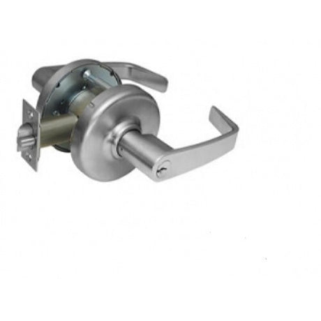 Corbin Russwin CL3155NZD626 Newport D Rose Single Cylinder Classroom Door Lever, front view