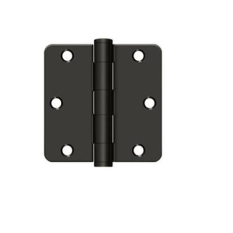 Orca Hardware COM3514-19 plain bearing hinge in black, additional view