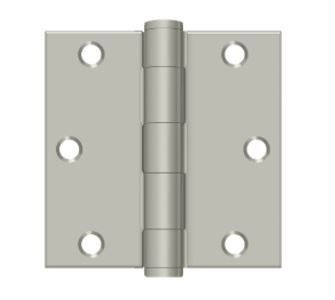 Orca Hardware COM3535-15 plain bearing hinge in satin nickel, additional view
