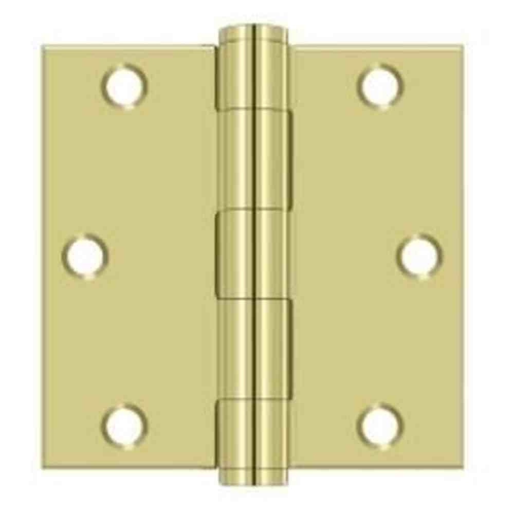 Orca Hardware COM3535-3 bright polished brass plain bearing hinge