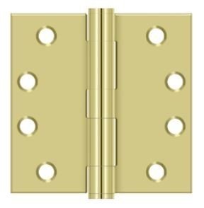 Orca Hardware COM4040-3 bright polished brass plain bearing hinge