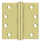 Orca Hardware COM4040-3 bright polished brass plain bearing hinge