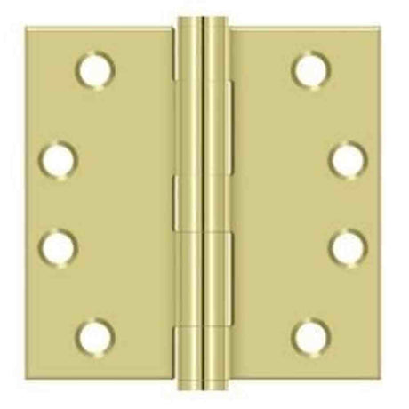 Orca Hardware COM4040-3 bright polished brass plain bearing hinge