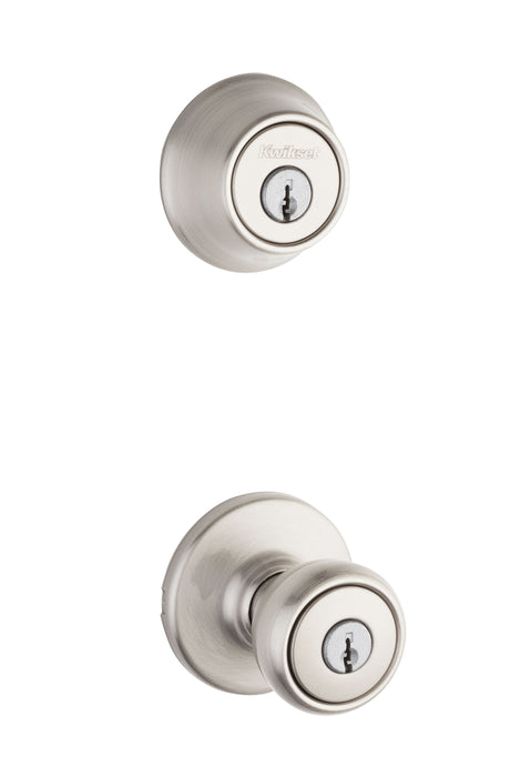Kwikset CP690T-15 Clear Pack Combo Tylo Knob Entry in Satin Nickel