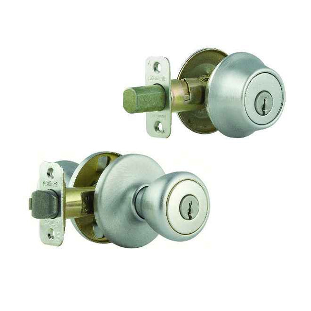 Kwikset CP690T Clear Pack Combo Tylo Knob Entry in Satin Chrome