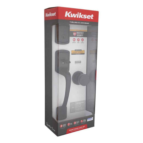 Kwikset CP818PGHPSKRDT Clear Pack Single Cylinder Prague Exterior Handleset in Matte Black