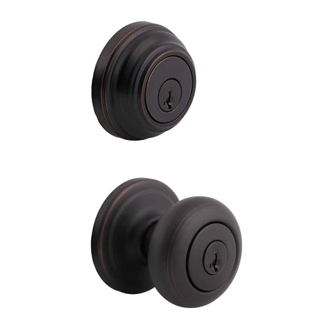 Kwikset CP991J Clear Pack Combo Juno Knob Entry in Venetian Bronze