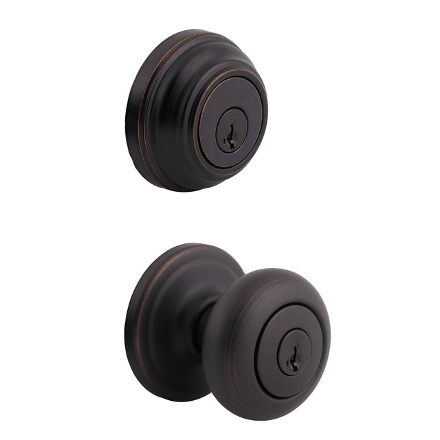 Kwikset CP991J Clear Pack Combo Juno Knob Entry in Venetian Bronze