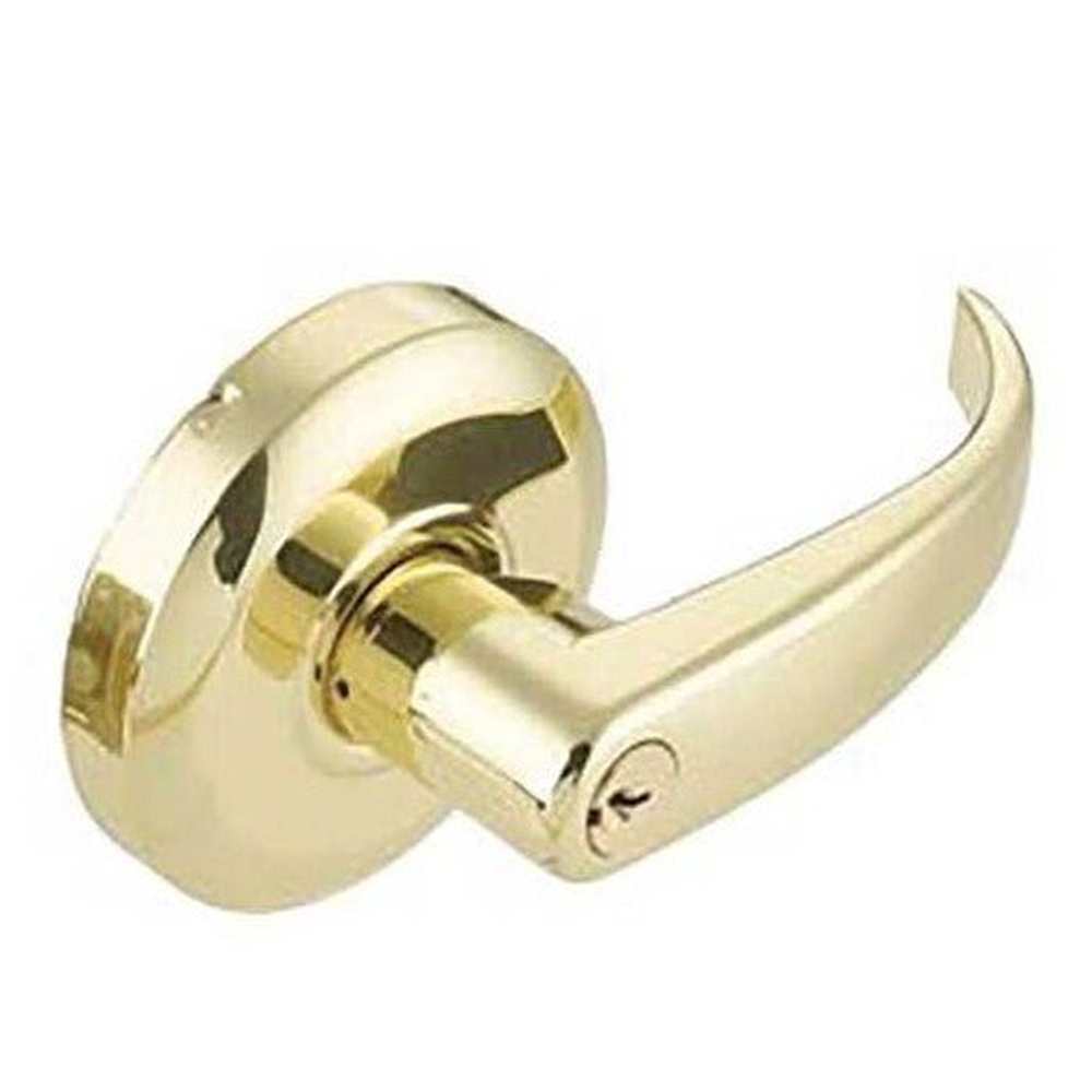 Cal-Royal CRL00-3 bright polished brass keyed entry door lever