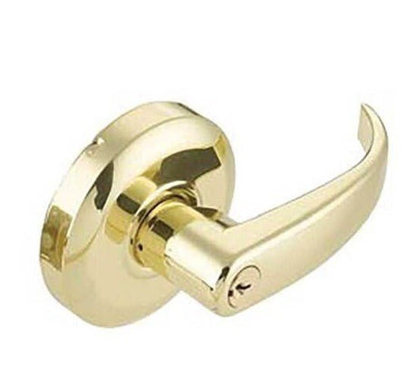 Cal-Royal CRL00-3 bright polished brass keyed entry door lever