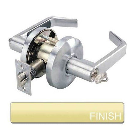 Cal-Royal CSL00-3 bright polished brass keyed entry door lever